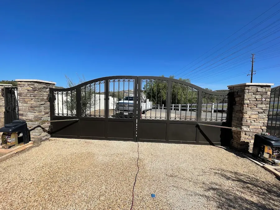 Custom iron driveway gate